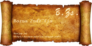 Bozsa Zsófia névjegykártya